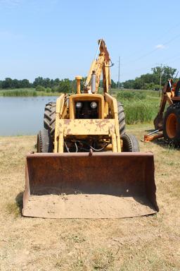 JOHN DEERE 440 LOADER BACKHOE, GAS ENGINE, 24" REAR BUCKET, 5' FRONT BUCKET, SERIAL #455375, RUNS BU