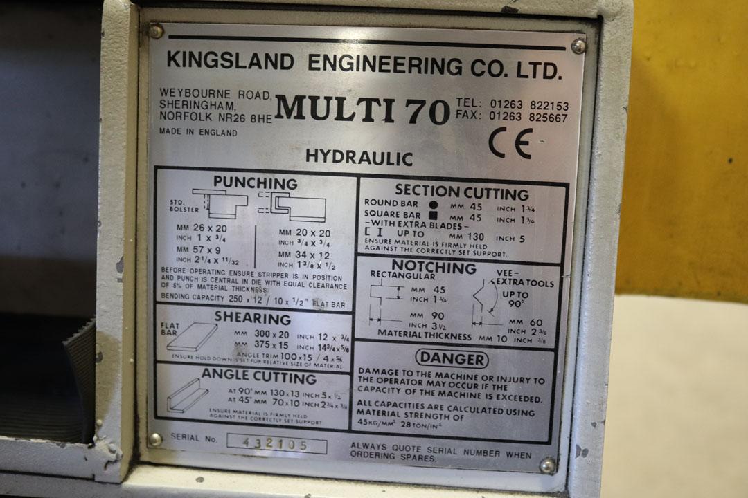 Kingsland 70-ton Hydraulic Iron Worker