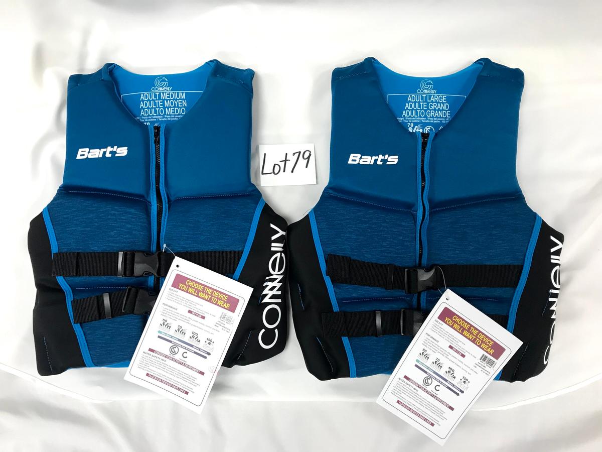 2 Connelly Life Jackets (Adult L & M)- Donated by Bart's Watersports