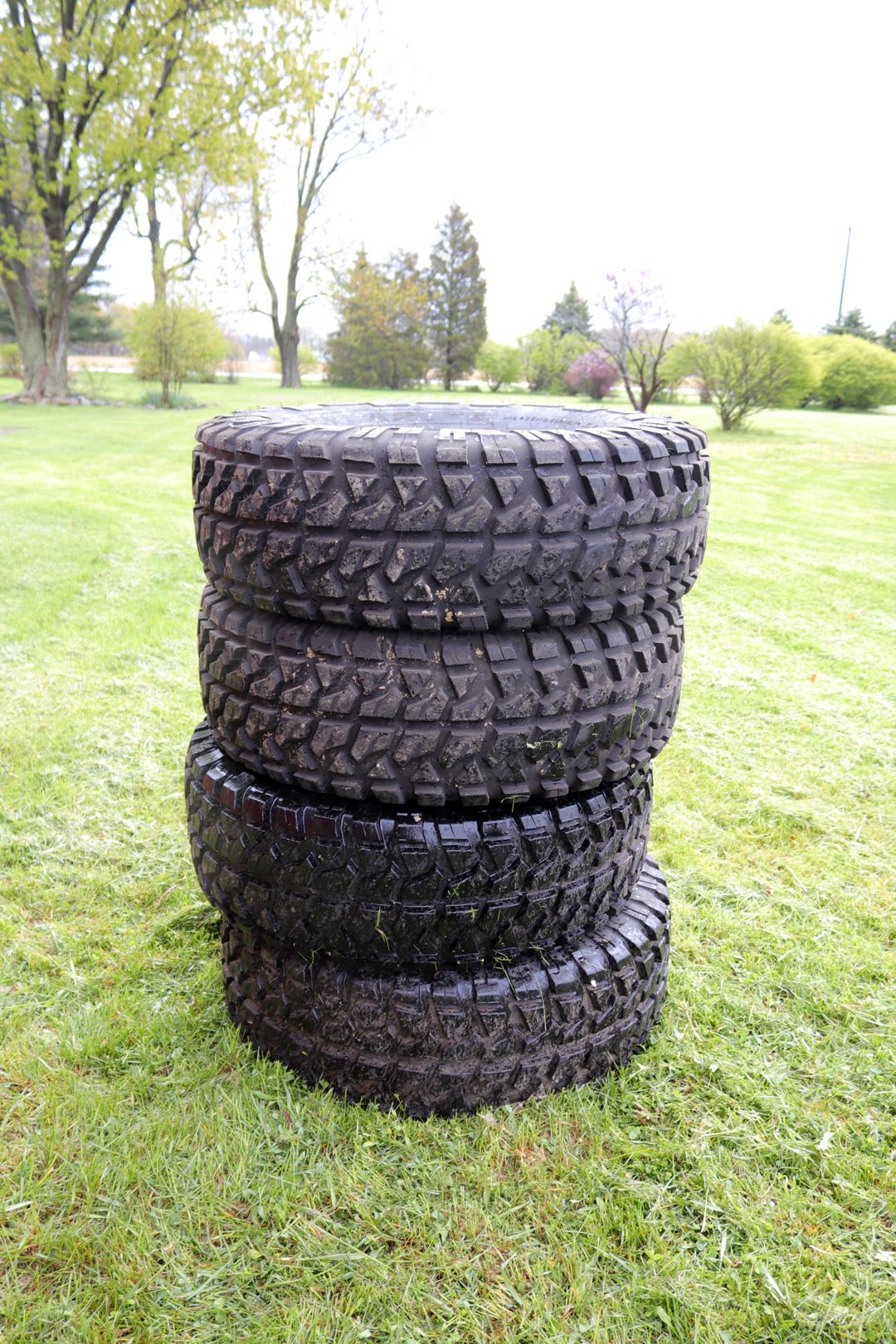 SET OF (4) GOOD YEAR 35X12.5 R15 LT TIRES, NO RIMS