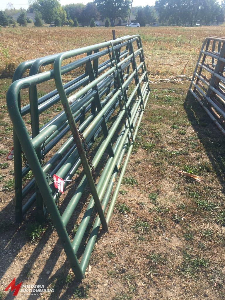 STEEL GATES, 15'6" AND 17', WITH SOME HARDWARE, BID X 2