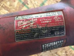 MILWAUKEE 3/8 " ELECTRIC DRILL AND MILWAUKEE  4 1/2" ELECTRIC GRINDER