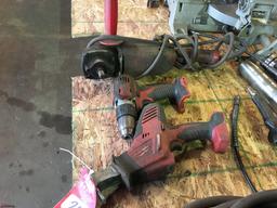 MILWAUKEE 6" ELECTRIC DRILL AND MILWAUKEE CORDLESS DRILL WITH NO BATTERY/CHARGER, MILWAUKEE CORDLESS