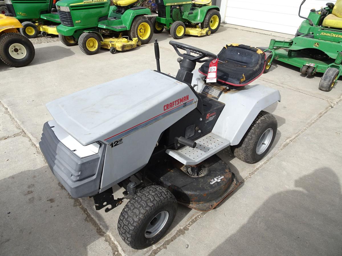 CRAFTSMAN II 12HP RIDING MOWER, 38'' DECK