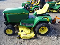 1994 JOHN DEERE 425 RIDING LAWN MOWER, 54'' DECK, 1309 HOURS SHOWING, S/N M