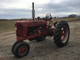 FARMALL SUPER M TRACTOR, GAS ENGINE, NARROW FRONT, PTO, 14.9-38 REAR TIRES,