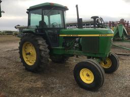 JOHN DEERE 4230 TRACTOR, 3PT, NO TOP LINK, PTO, 2-REMOTES, CAB, 18.4-38 REA