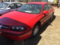 2001 CHEVROLET IMPALA, 3.4L V6 ENGINE, AUTO TRANS, 4 DOOR, AM/FM RADIO, A/C