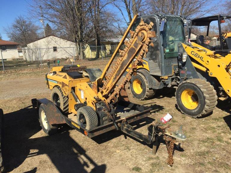 2003 VERMEER SINGLE AXLE TRAILER, VERMEER RT 200 TRENCHER, 2'' BALL, SELLS