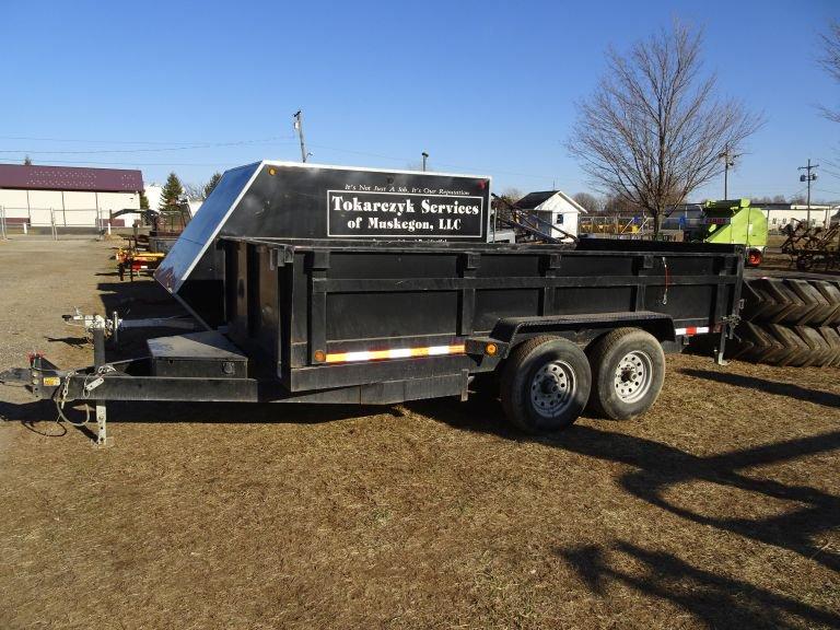 2017 QUALITYSTEEL 14' TANDEM AXLE DUMP TRAILER, 87'' WIDE, 14000 GVWR, REAR