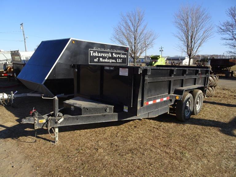 2017 QUALITYSTEEL 14' TANDEM AXLE DUMP TRAILER, 87'' WIDE, 14000 GVWR, REAR