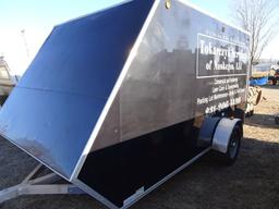 ENCLOSED TRAILER WITH ALUMINUM FRAME, 12', 80'' WIDE, SINGLE AXLE, REAR RAM