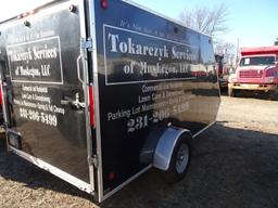 ENCLOSED TRAILER WITH ALUMINUM FRAME, 12', 80'' WIDE, SINGLE AXLE, REAR RAM