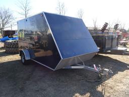 ENCLOSED TRAILER WITH ALUMINUM FRAME, 12', 80'' WIDE, SINGLE AXLE, REAR RAM