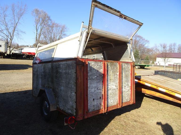 1988 ASSEMBLED TRAILER, 8' LONG, 6' WIDE, 2'' BALL, WEIGHT 520, SELLS WITH