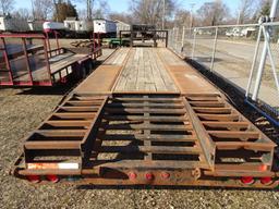 2003 CBGT TANDEM AXLE TRAILER, 30', DOVE TAIL WITH DROP DOWN RAMP, LOW PROF