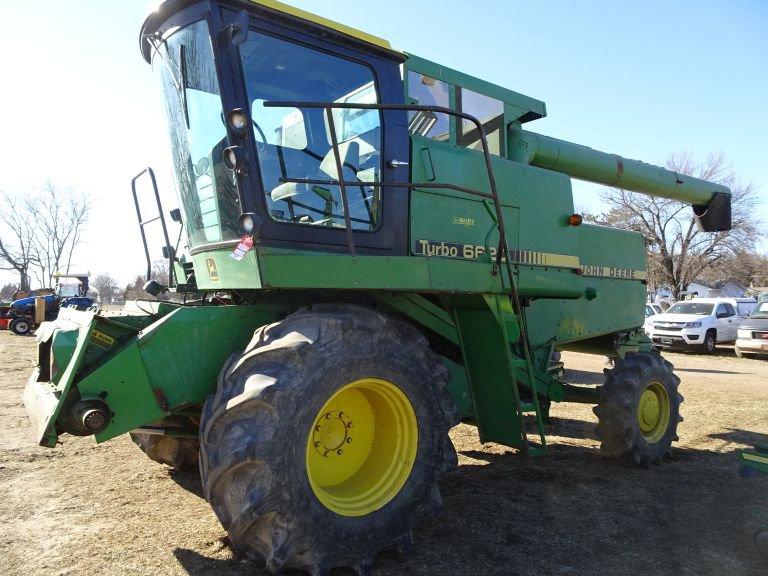 JOHN DEERE TURBO 6620 COMBINE, 1982, 4x4, RICE TIRES, VERTICAL UNLOADING AU