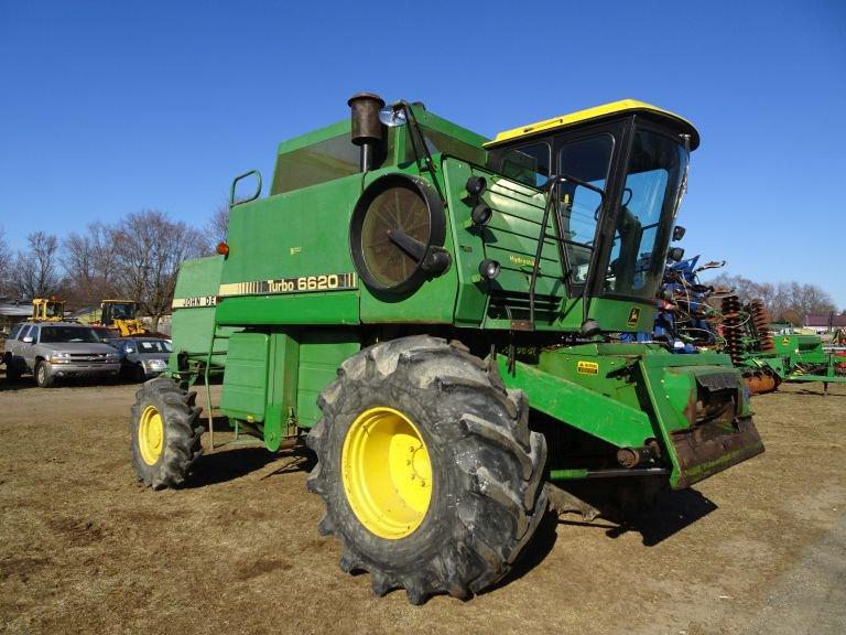 JOHN DEERE TURBO 6620 COMBINE, 1982, 4x4, RICE TIRES, VERTICAL UNLOADING AU