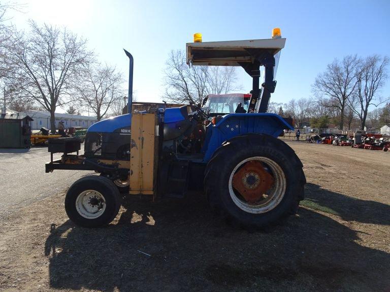 NEW HOLLAND TS110 TRACTOR WITH DITCH BANK MOWER, 3PT, NO TOP LINK, PTO, 2-R