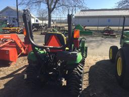 2015 JOHN DEERE 1023E TRACTOR, WITH DIZO LOADER, 3 PT, PTO, 4WD, DIESEL, 13