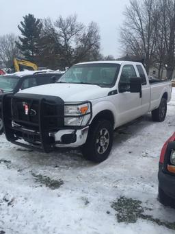 2011 FORD F250 EXTENDED CAB PICKUP, 6.2L GAS ENGINE, AUTO TRANS, 4x4, BRUSH