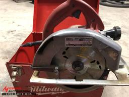 MILWAUKEE 7 1/4 HEAVY DUTY CIRCULAR SAW, CAT #6365, 5800 RPM, 13 AMP, INCLUDES CASE