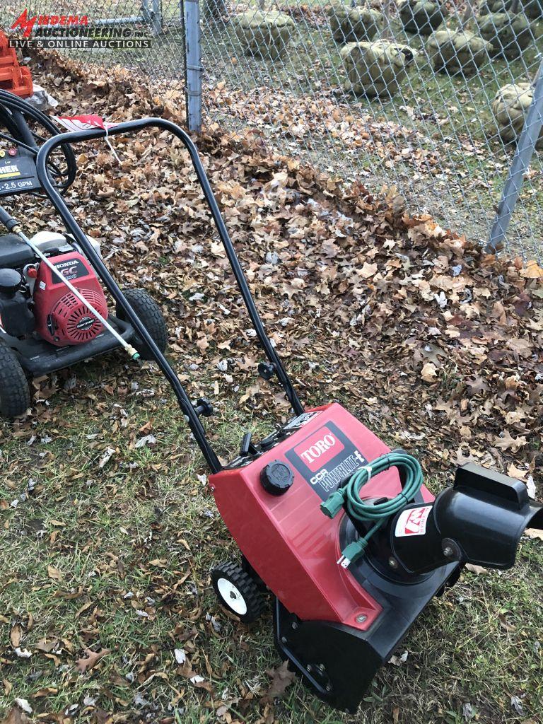 TORO POWERLITE WALK BEHIND SNOWBLOWER, 3-HP, ELECTRIC START, NEW PADDLES AND SCRAPER BARS, SAID TO H