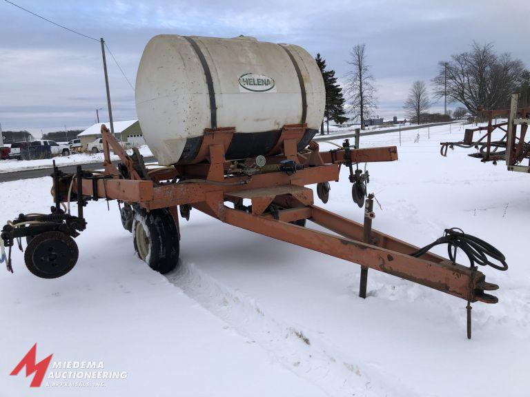 CLARK 28% APPLICATOR, 7 COULTERS, 500 GAL POLY TANK, 2 WHEEL TRANSPORT