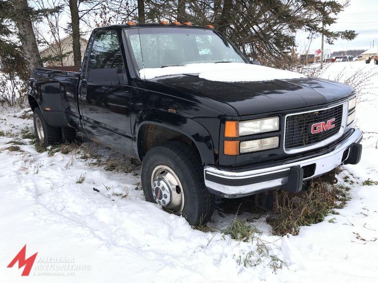 1996 GMC 3500 D PICK UP TRUCK, REG CAB, DUALLY, 195,000 MILES SHOWING