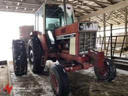 INTERNATIONAL HARVESTER 1086 TRACTOR, 1977, DIESEL, CAB, 2WD, 3 PT, PTO (2), 2 HYDRAULIC OUTLETS, RE