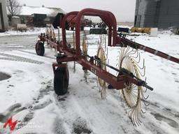 H&S 9 WHEEL RAKE, 2004, STRAIGHT, 2 WHEEL TRANSPORT, S/N 390060