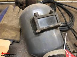 ASSORTED WELDING HELMETS, EXTENSION CORDS, TORCH PARTS, GLOVES, WELDING CHIPPING HAMMERS, ETC.