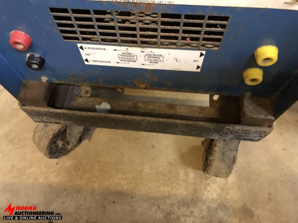MILLER DIALARC 250P AC/DC ARC WELDER WITH LEADS AND ASSORTED WELDING ROD. 200/230/460 VOLT SINGLE PH