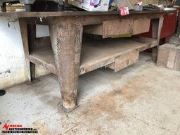 WELDING TABLE, 103'' LONG X 37'' DEEP X 33-1/2'' TALL, CONTENTS NOT INCLUDED