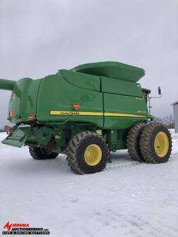 JOHN DEERE 9670 STS COMBINE, CONTOUR MASTER, BULLET ROTOR, 4WD, BIN EXTENSIONS, 2545 ENGINE HOURS,