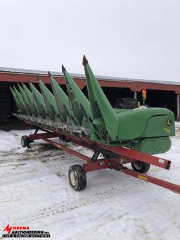 JOHN DEERE 608C 8 ROW CORN HEAD, POLY SNOUTS, SN: H0608CX730194