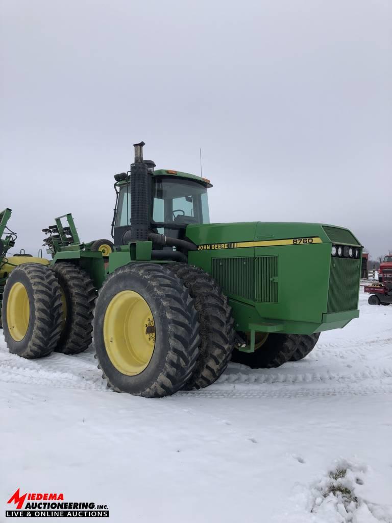 JOHN DEERE 8760 TRACTOR, 4WD, 6382 HOURS, 20.8R42 DUALS, BAREBACK, RADAR, 3 SEV'S, SN: RW87608003351