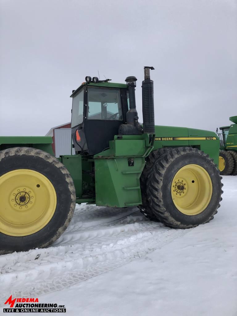 JOHN DEERE 8760 TRACTOR, 4WD, 6382 HOURS, 20.8R42 DUALS, BAREBACK, RADAR, 3 SEV'S, SN: RW87608003351