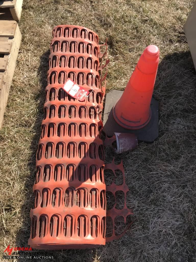 ROLL OF 46-1/2'' SNOW FENCE [1], ORANGE CONE [1]