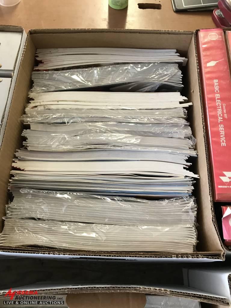MASSEY FERGUSON MANUALS, VHS TAPES, & LITERATURE [9] BOXES