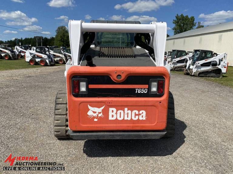 2016 BOBCAT T650 RUBBER TRACK SKID STEER, POWER BOB TACH, HI FLOW, CAB, HEA