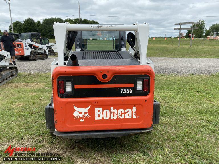 2018 BOBCAT T595 RUBBER TRACK SKID STEER, AUX HYDRAULICS, POWER BOB TACH, H