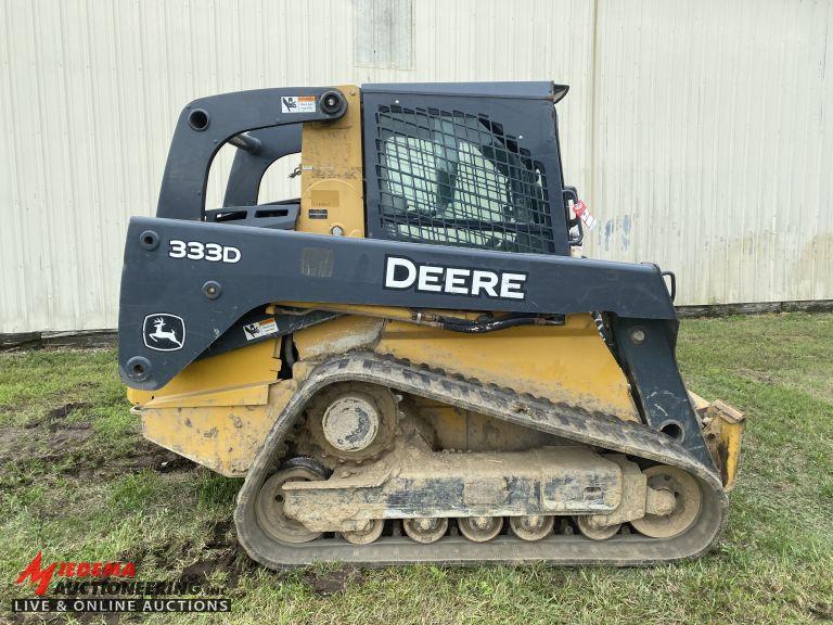 2011 JOHN DEERE 333D RUBBER TRACK SKID STEER, HI FLOW, CAB, HEAT & AIR, 2 S