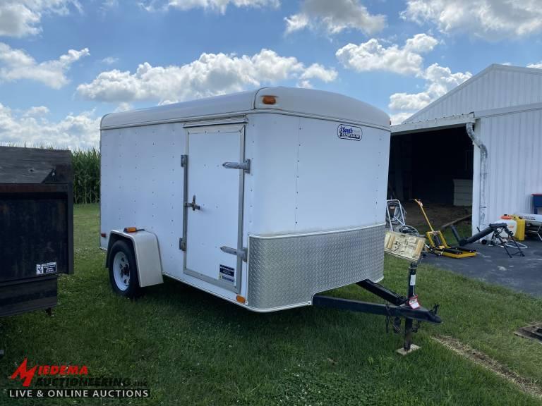 2002 SOUTH WEST SINGLE AXLE ENCLOSED TRAILER, 12', REAR SWING DOORS & SIDE DOOR, 2'' BALL