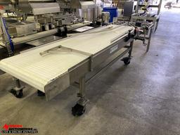 2014 LAKEWOOD 10326-02 PACK OFF TRANSFER CONVEYOR, 27'' X 102'' PLASTIC LINK BELT CONVEYOR, ADJUSTAB