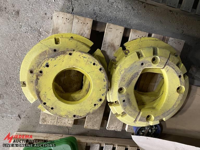 INTERNATIONAL WHEEL WEIGHTS, 145  LBS, WITH JOHN DEERE ADAPTER, SPLITS