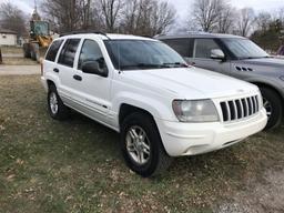 2004 JEEP GRAND CHEROKEE SUV, 4.0L GAS ENGINE, AUTO TRANS, 4X4, LEATHER, PW/PL/PM, AM/FM-CD-CASS, AS