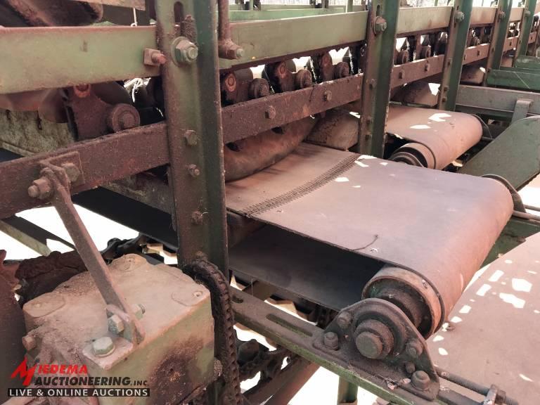 SORTER/SIZER CONVEYOR WITH 5-CONVEYORS UNDERNEATH, APPROX. 11' LONG, 24'' WIDE MAIN BELT