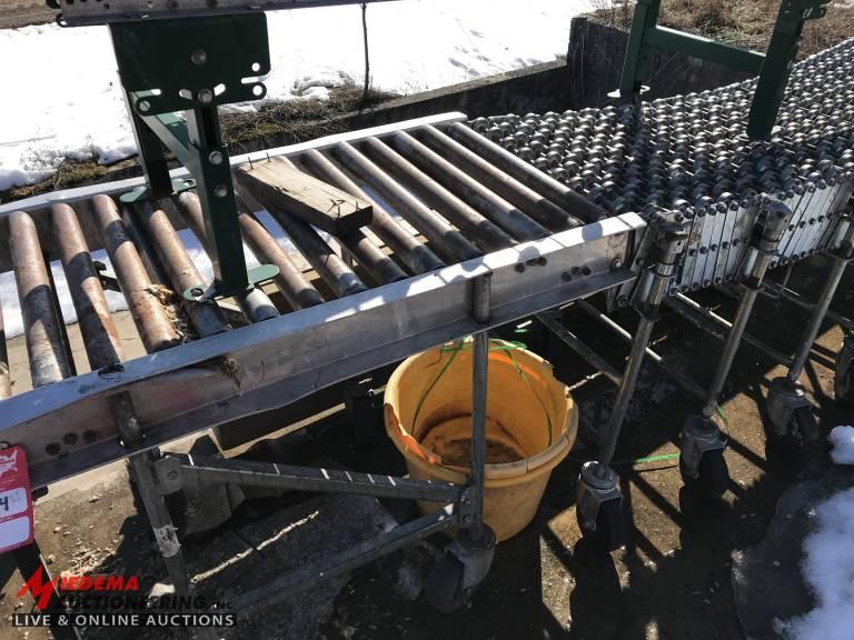 ACCORDION STYLE CONVEYOR ON WHEELS [1], AND STRAIGHT ROLLER CONVEYOR SECTION [1]