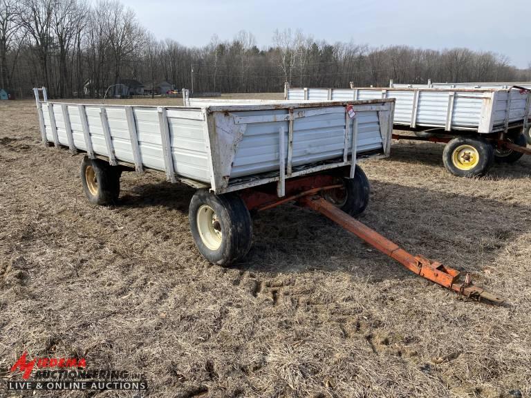 FLATBED WAGON WITH SIDES, 8-TON RUNNING GEAR, 14' X 8'